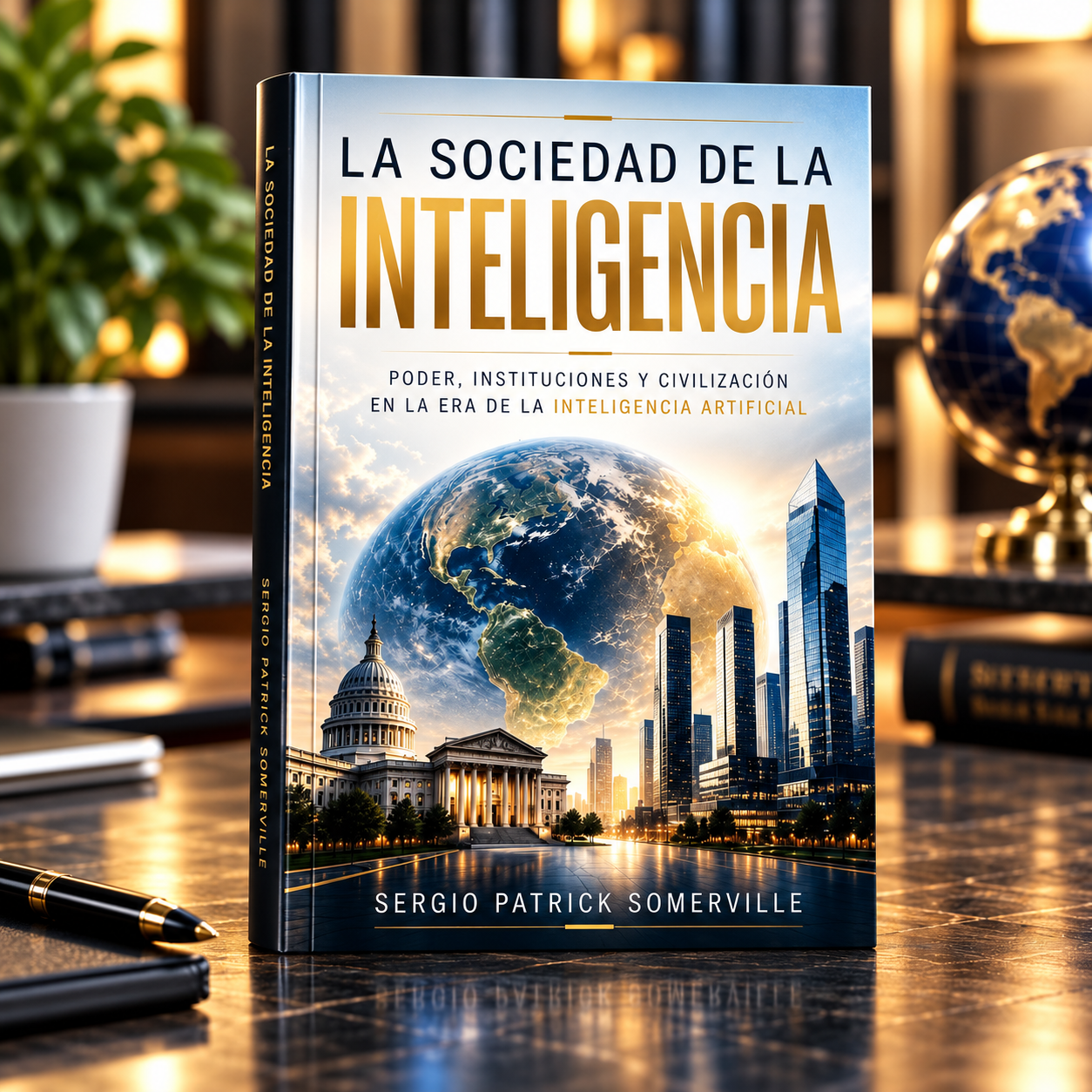 Portada del libro La Sociedad de la Inteligencia: Poder, instituciones y civilización en la era de la inteligencia artificial, de Sergio Patrick Somerville